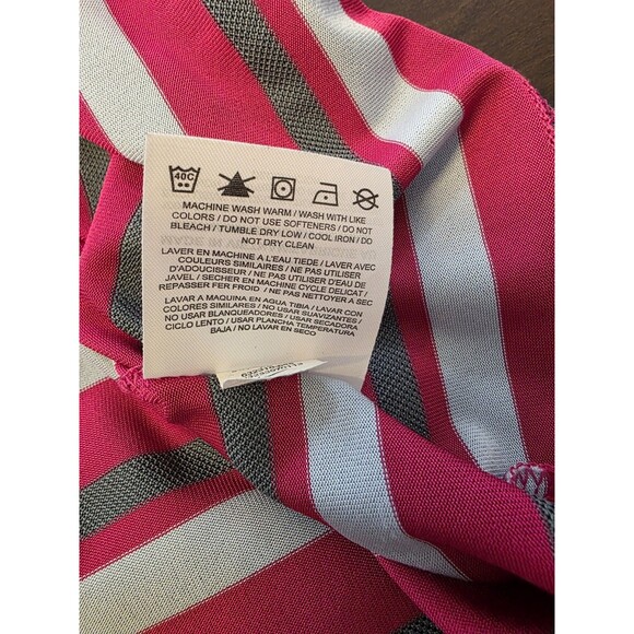 Mens Nike Golf Performance Dri Fit Hot Pink Grey Striped Polo Shirt XL Swoosh - Picture 6 of 9